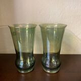 1960s iridescent multi-colored orangeade glasses fruit juice serving set