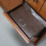 Dutch Industrial Oak Apothecary / Bakery Cabinet, circa 1950s