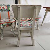 Table lounge - 4 ethnic vintage children's chairs