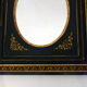 Napoleon III black oval mirror - 69x59cm