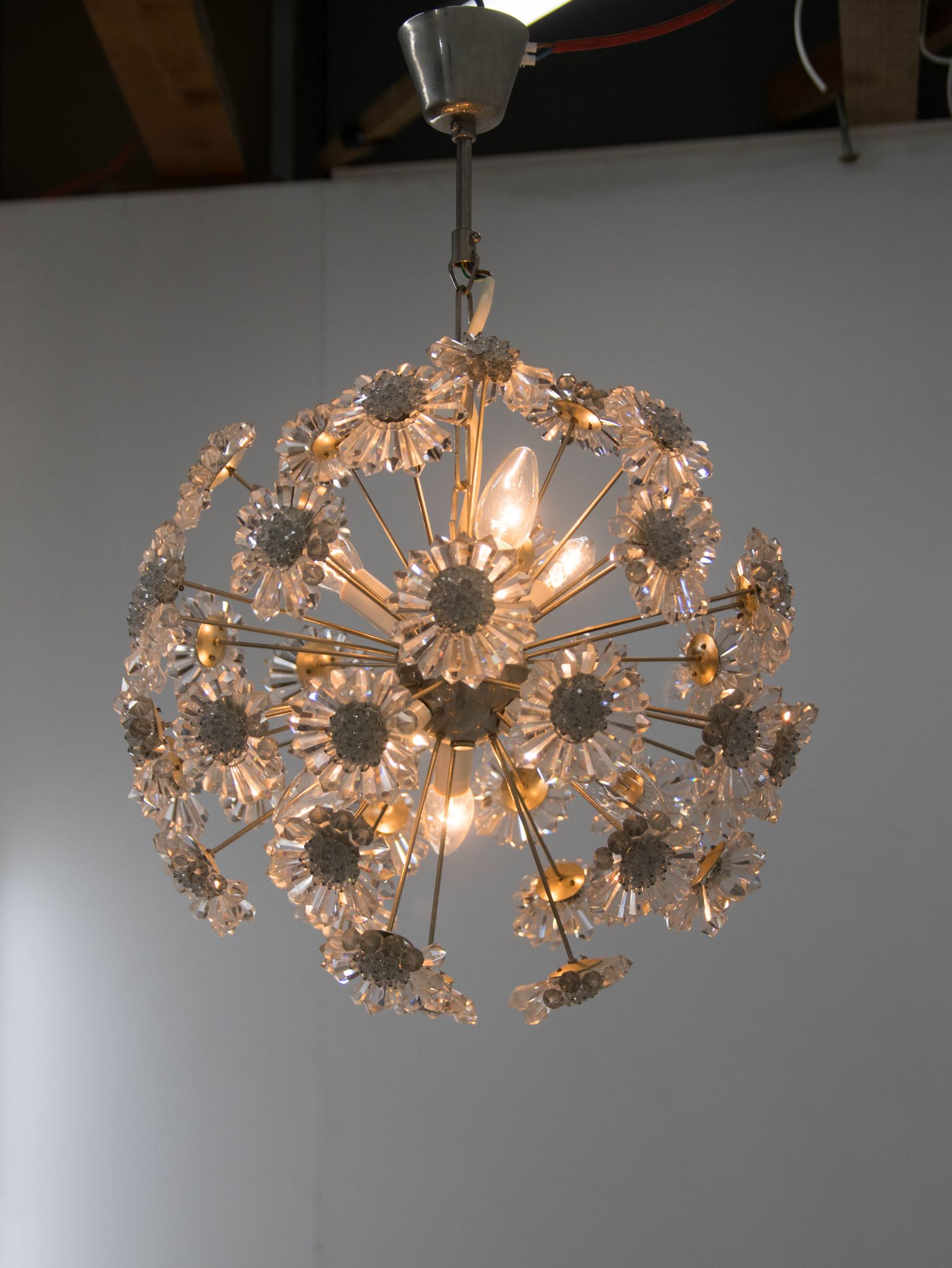 Lustre pissenlit par Preciosa, années 1970