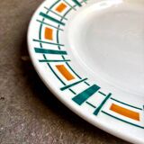 Badonviller round dish in glazed earthenware, "Quiberon" service