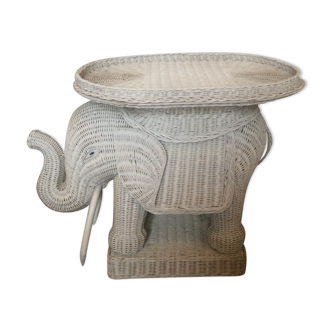 Vintage elephant wicker table 70