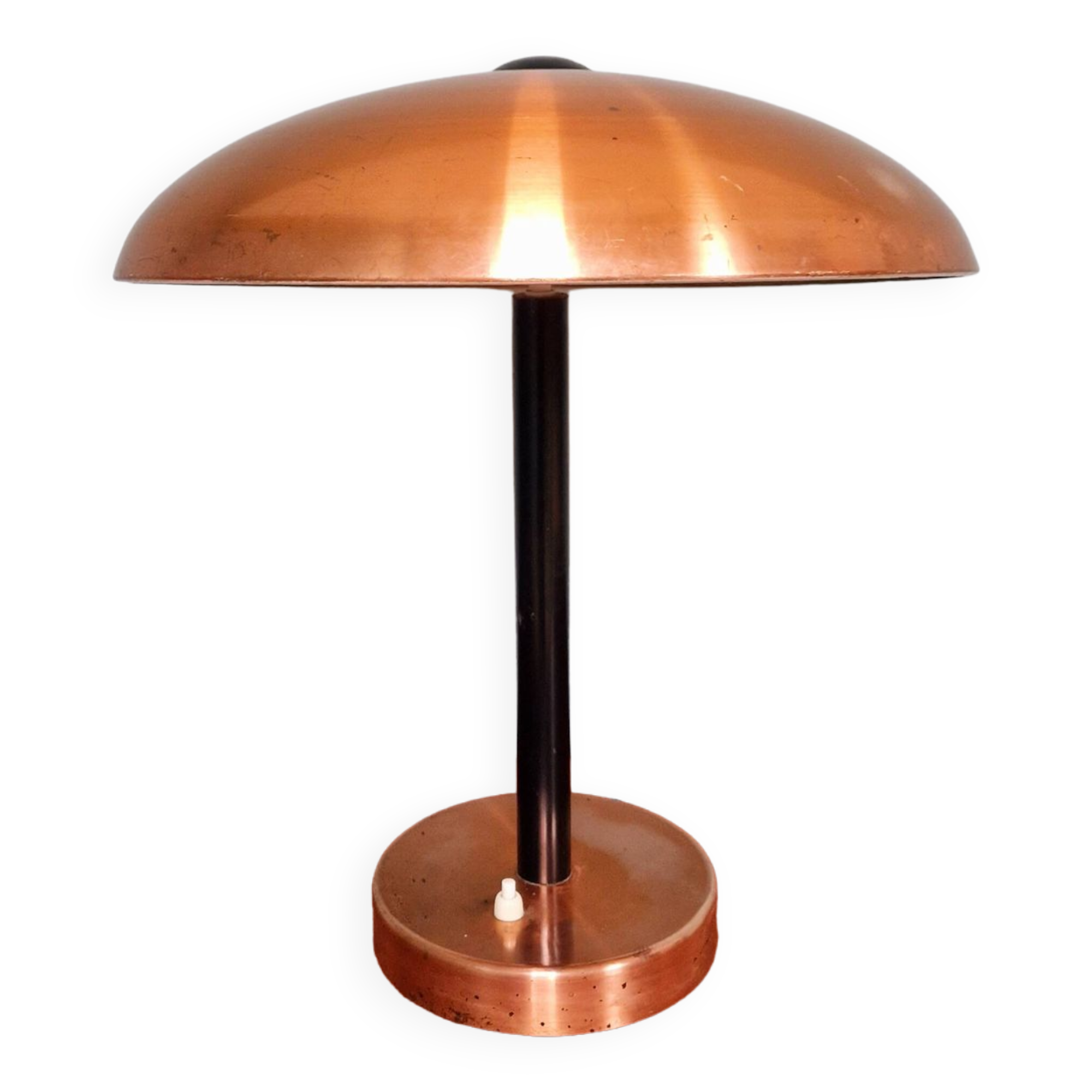 Large copper desk lamp, 1950s