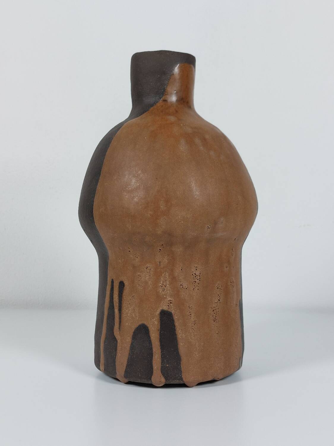 Organic ceramic vase, handmade, 1980