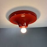 Castiglioni red metal "Light Ball" wall or ceiling lamp for Flos, Italy 1970s