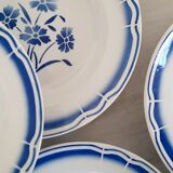 Hollow earthenware plates fb Badonviller décor vintage blueberries