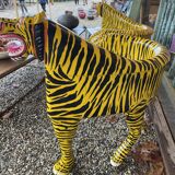 Painted wooden tiger chair