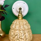 Vintage glass globe wall light in yellow from Clichy.
