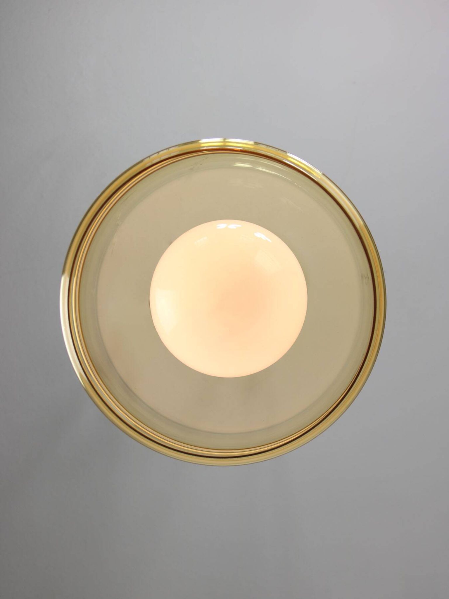 Vintage Italian Chrome and Glass Pendant Lamp, 70s