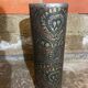 Vintage Lincrusta Loreid Umbrella Stand in Leather with Metal Rim