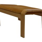 Vintage ikea poang tan leather cantilever footstool ottoman design