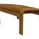 Vintage ikea poang tan leather cantilever footstool ottoman design
