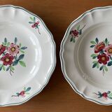 7 large antique deep plates in Sarreguemines earthenware