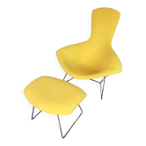 Bird Chair by Harry Bertoia with footrest, Knoll.