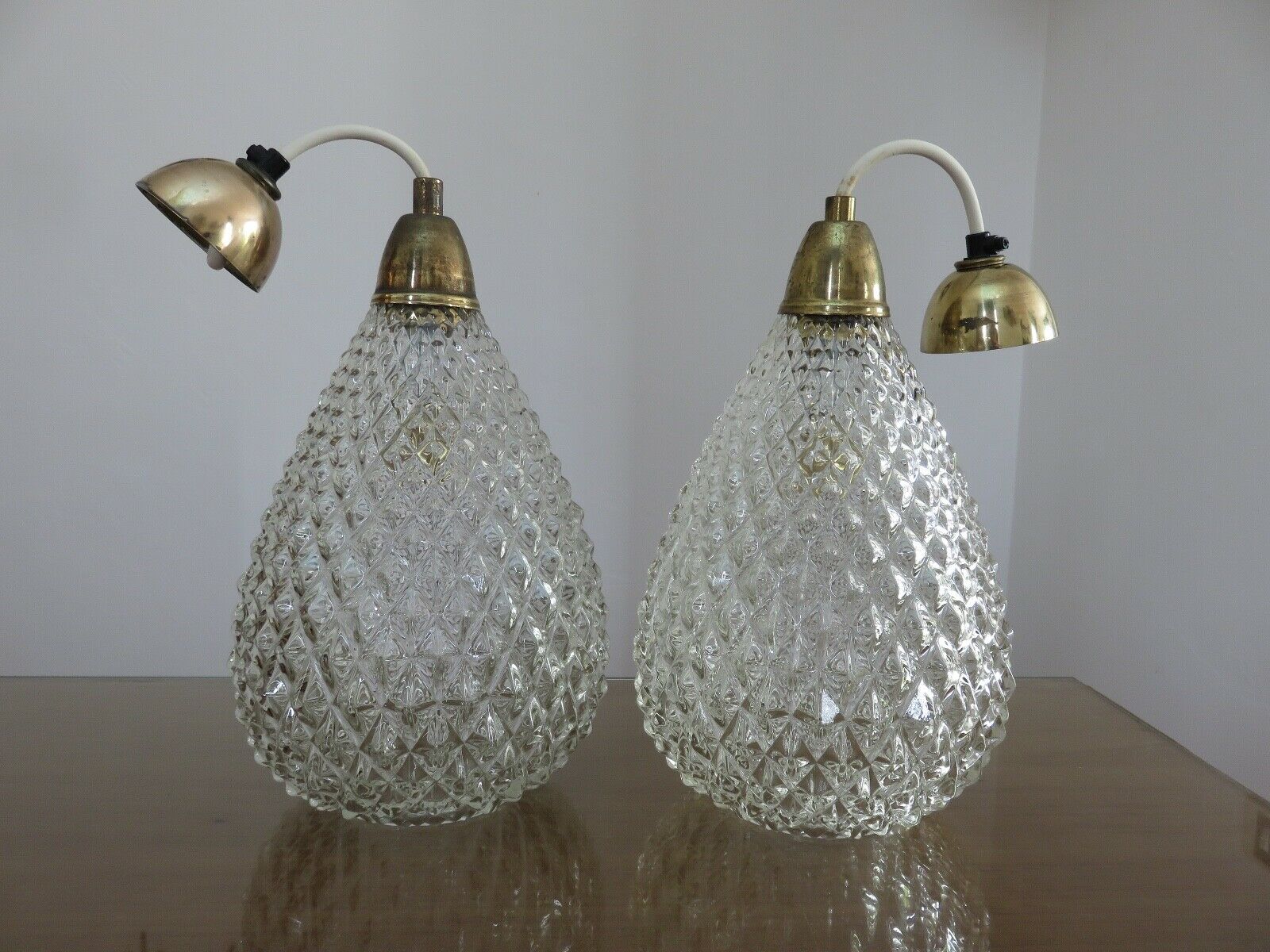 Hanging lamp "drop of water" glass diamond tip of the 50/60