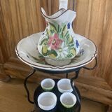 Folding wrought iron toiletry stand, 19th century