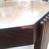 Octagonal side table in walnut veneer