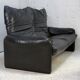 Sofa by Vico Magistretti, Cassina, Maralunga model. Italy, circa 1975. Navy blue leather