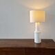 White glass table lamp by Gert Nyström for Hyllinge, Sweden 1960's
