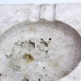 Travertine and brass ashtray