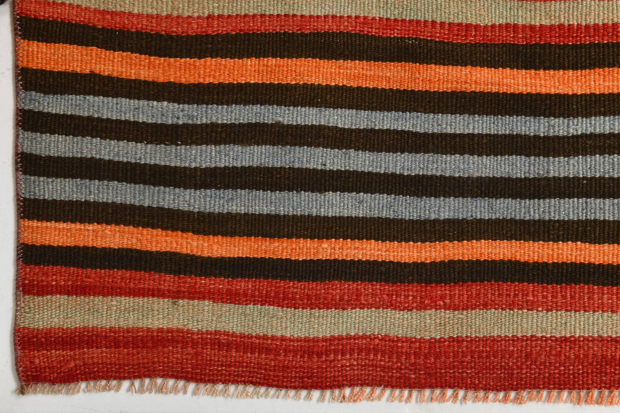 Runner Vintage Rayé – Tapis Kilim Graphique Tissé Main, 77x360 Cm