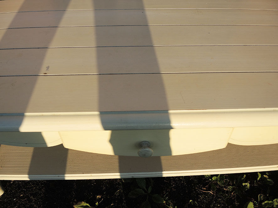 Old white painted wooden coffee table