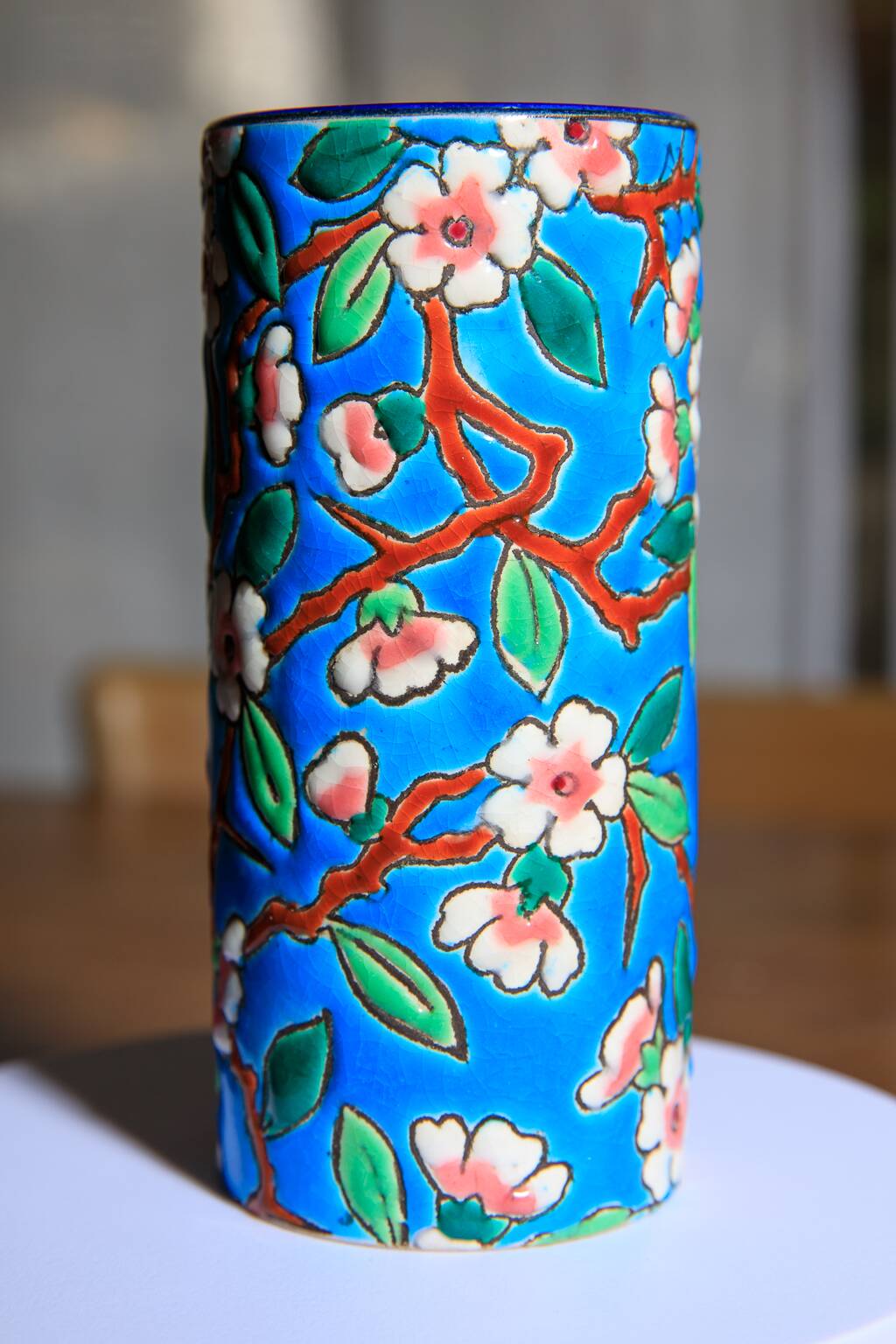 Paire de vases en emaux de longwy
