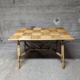 Table en rotin des années 50