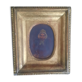 Old painting on wooden panel