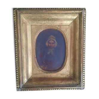 Tableau ancien sur panneau de bois
