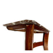 Italian Midcentury Console In Mahogany And Marble