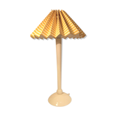 Vintage striped yellow white table lamp 1960s