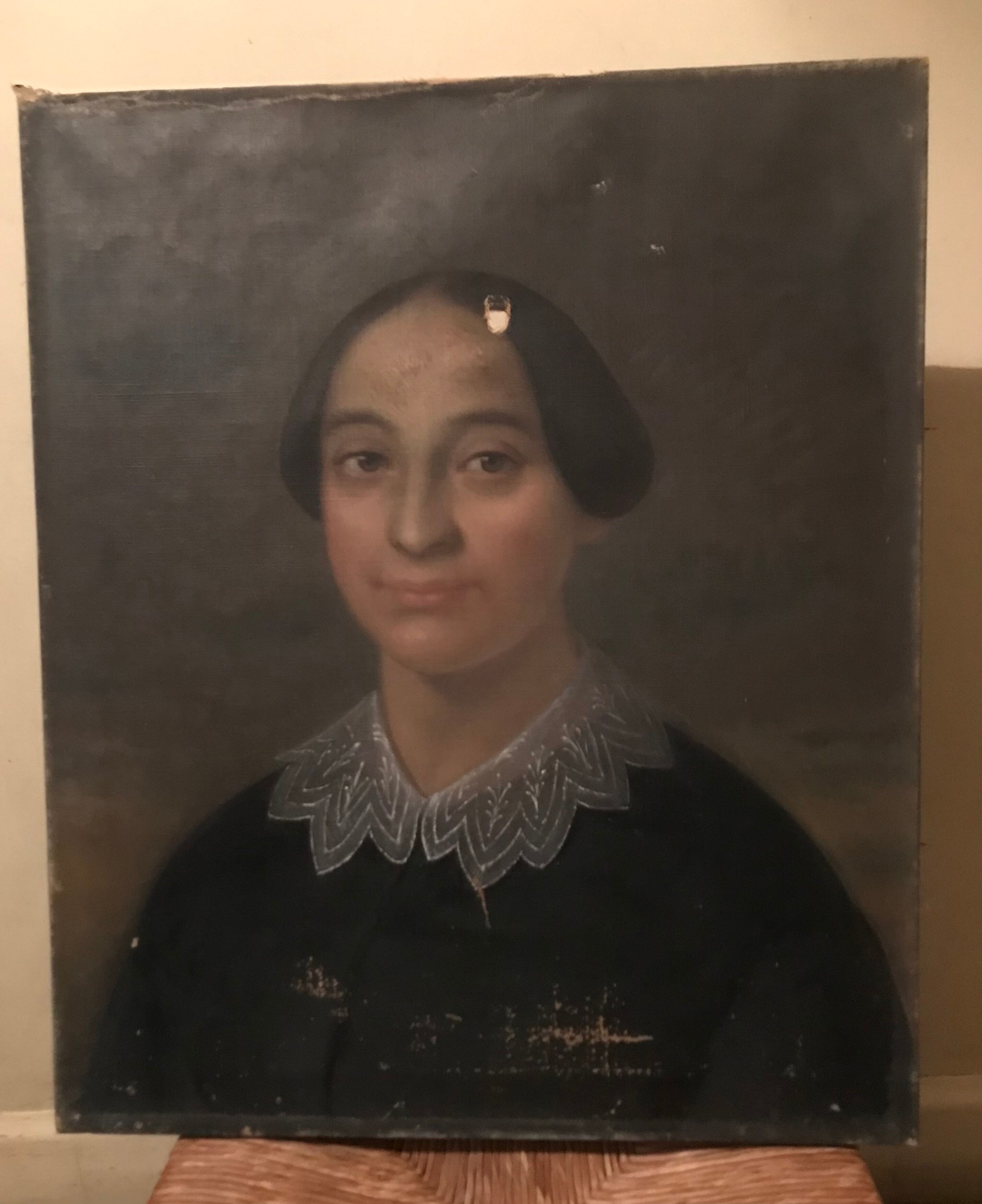 Oil on canvas portrait 19th