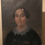 Oil on canvas portrait 19th
