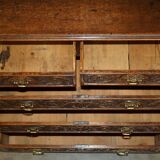 Victorian oak commode finely carved.