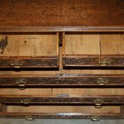 Victorian oak commode finely carved.