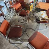 Vintage 70s smoked glass dining table