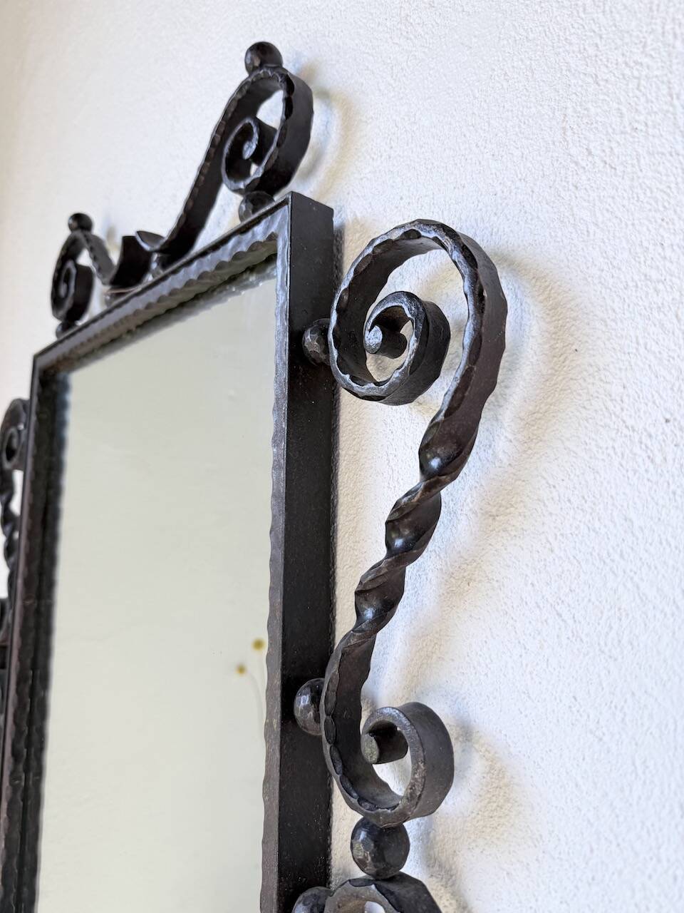 Brutalist wrought iron mirror 1940