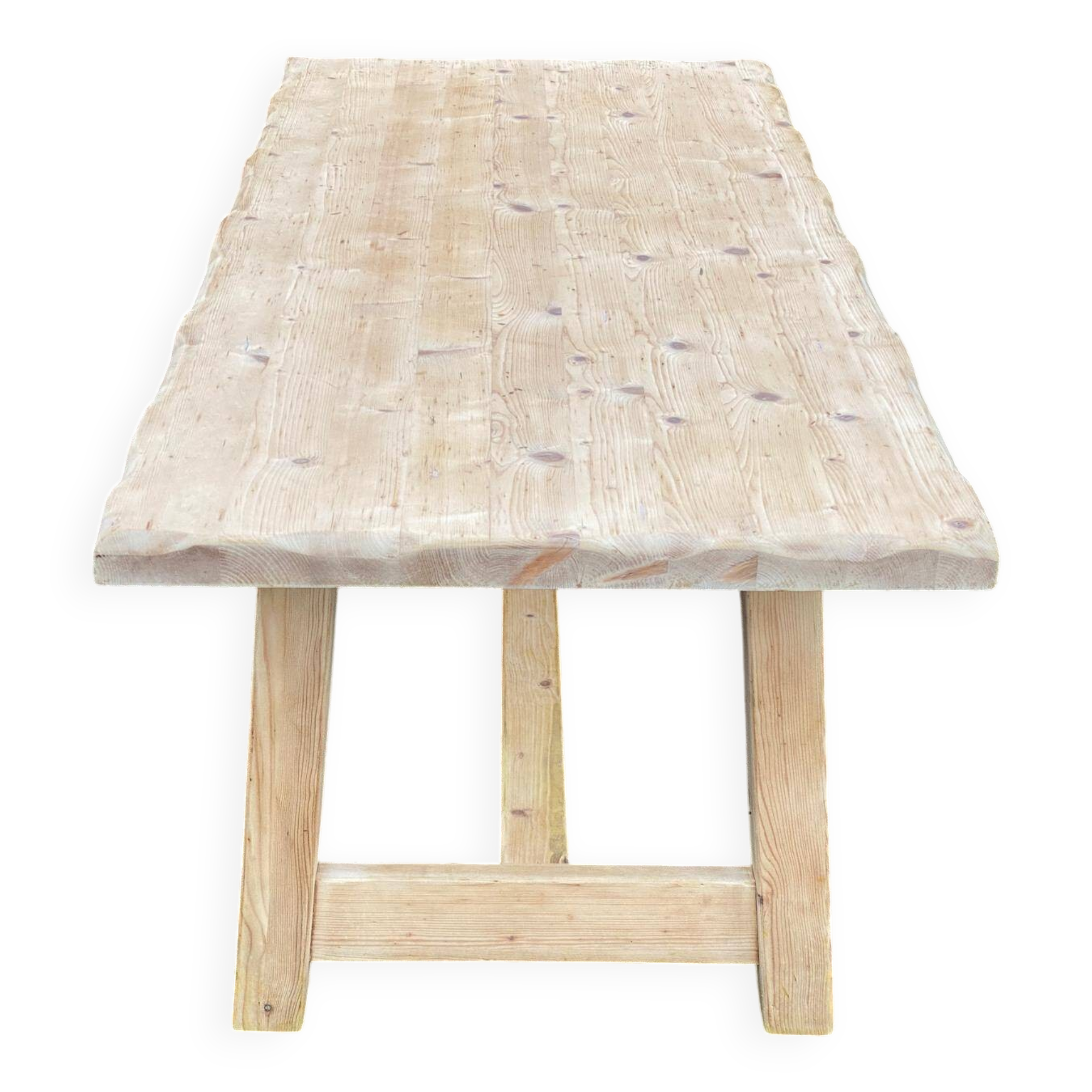 Georges Robert farmhouse table 1960 renovated in raw solid pine 200cm