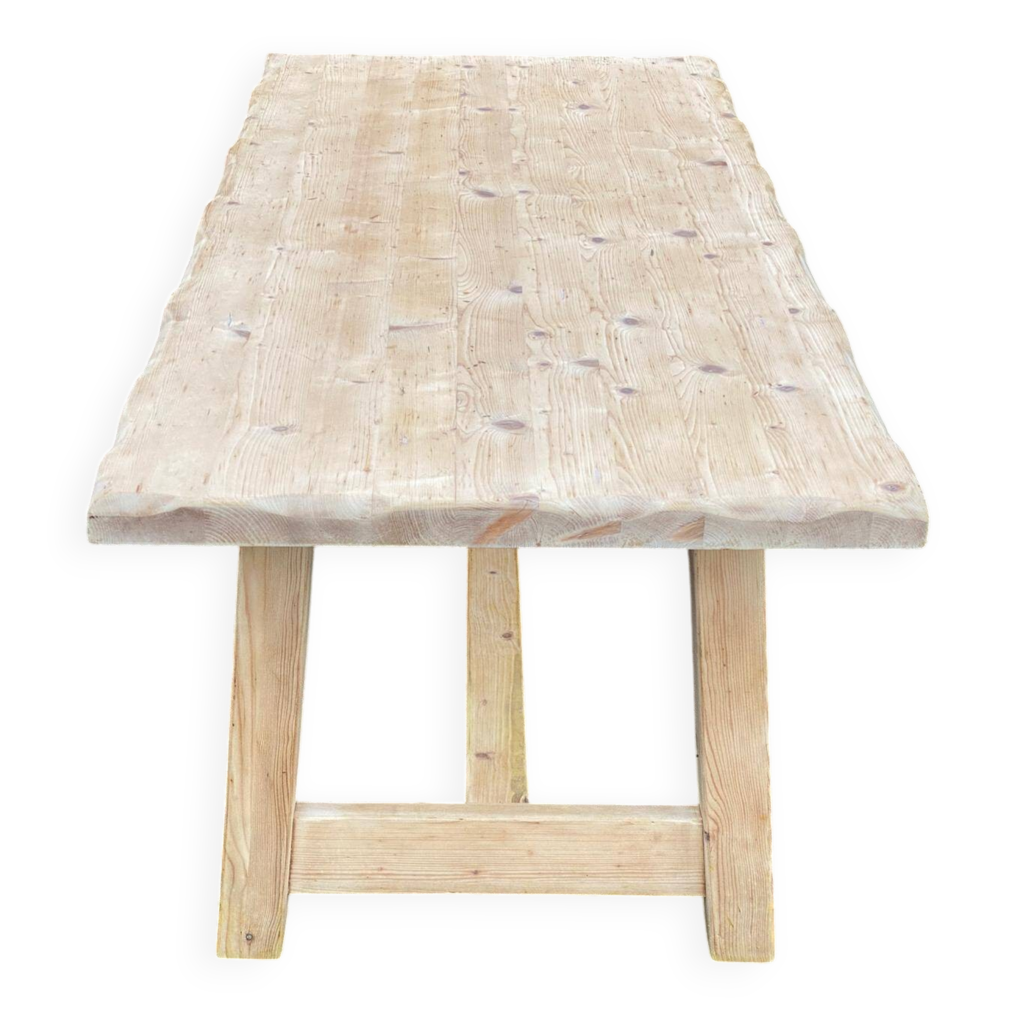 Table de ferme Georges Robert 1960 rénovée en pin massif brut 200cm