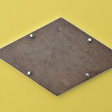 Art-deco mirror tray in chrome metal with beveled mirror
