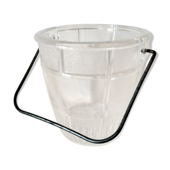 1950s frosted glass ice bucket