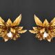 Hollywood Regency Florentine Flower-Shaped Gilt Flush Mount Hans Kögl Italy