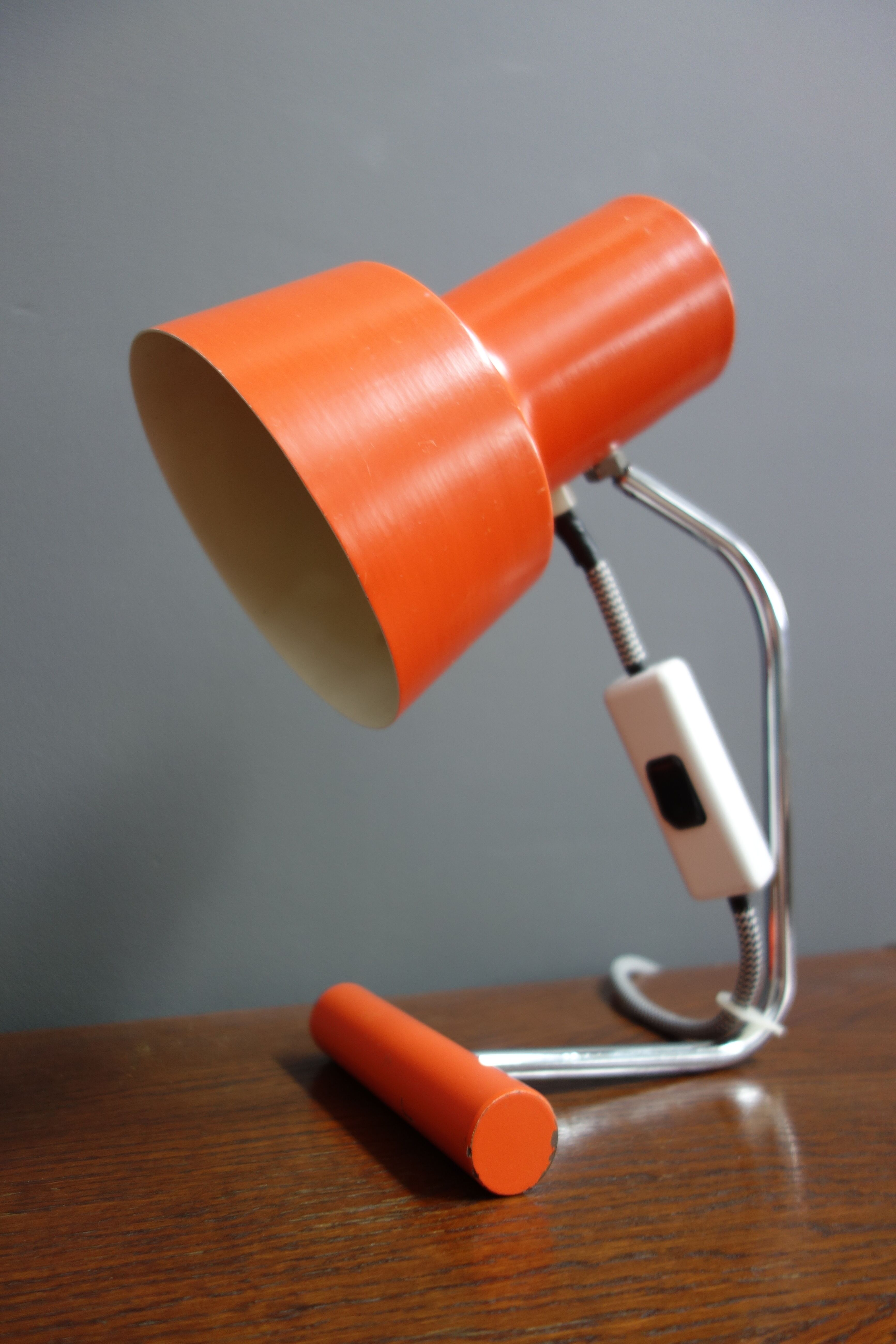 Orange desk lamp by Josef Hurka for Napako 1970