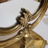 Golden mirror on swivel stand 36x50cm