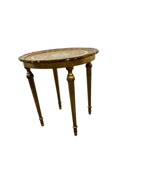 Table d'appoint ronde florentine vintage / table d'appoint