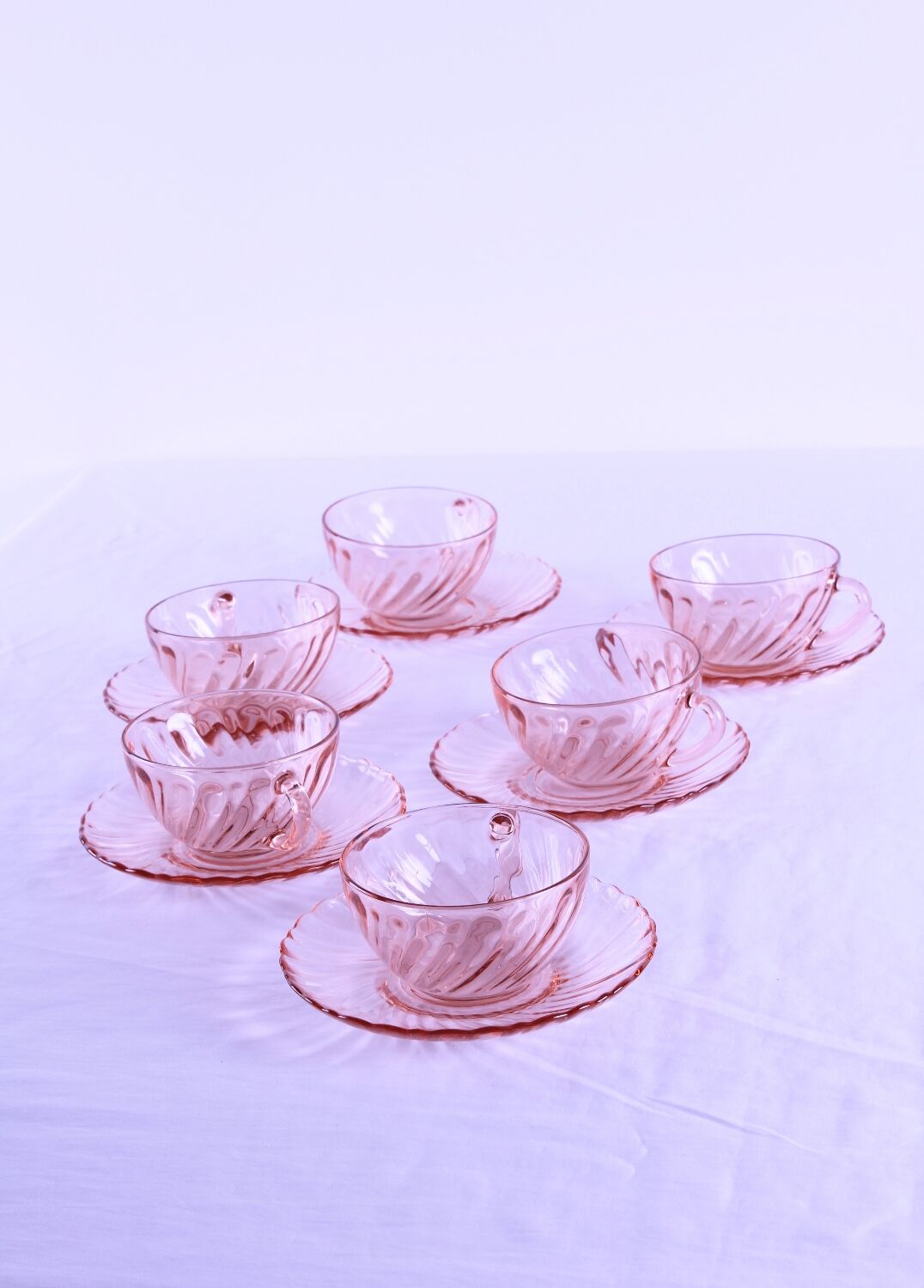 Rosaline pink glass coffee set