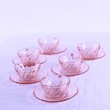 Rosaline pink glass coffee set