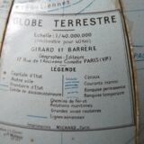 World map, globe land Girard and Barrere in the 1960s
